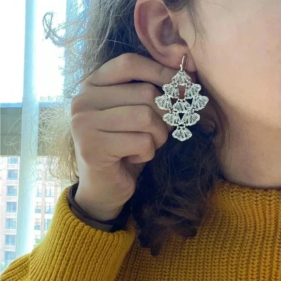 Sterling Silver Seashell Earrings - Picture 5 of 7